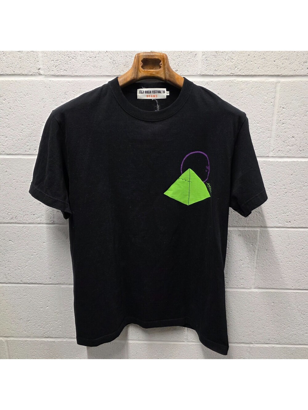 BEAMS x Fuji Rock Festival 19  Cotton Crew Neck T-Shirt L Black 21x29
